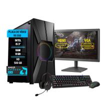 Pc Gamer Completo Core i5 RX 550 4GB 8GB Hd 500GB SSD 120GB Wi-fi