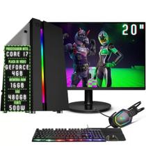 PC Gamer Completo Core i7 16GB RAM Placa de vídeo Geforce 4GB SSD 480GB Monitor 20 Fonte 500W Window 11 PRO