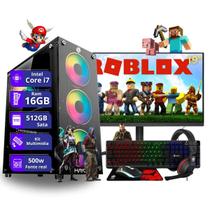 PC Gamer Completo Core i7 4ª Geração 16gb 512gb ssd sata Monitor de 19"