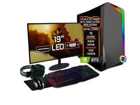 PC Gamer Completo Fácil Intel Core i5 10400F (10ª Geração) 16GB DDR4 RTX 2060 Super 8GB SSD 480GB - Monitor 19" Kit Game - Fácil Computadores