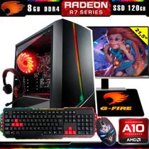 Pc Gamer Completo G-Fire Htg-433 AMD A10 9700 8Gb (Radeon R7 2Gb) SSD 120Gb Monitor 21,5