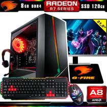 PC Gamer Completo G-Fire Htg-495 AMD A8 3.4Ghz 8GB (Radeon R7 2GB) SSD 120GB Monitor 21,5