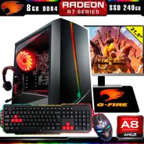 PC Gamer Completo G-Fire Htg-499 AMD A8 3.4Ghz 8GB (Radeon R7 2GB) SSD 240GB Monitor 21,5