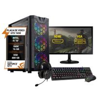 Pc Gamer Completo I5 10 Ram 16Gb Gtx 1650 Hd1Tb Ssd 480Gb