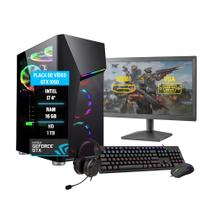 Pc Gamer Completo I7 16Gb GTX 1050 2GB SSD 240GB Monitor19