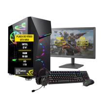 Pc Gamer Completo I7 16Gb GTX 1050 SSD 240GB Monitor19