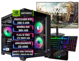 PC Gamer Completo Intel Core i5 6Geração RAM DDR4 16GB SSD 480GB GEFORCE GTX 1050TI 4GB