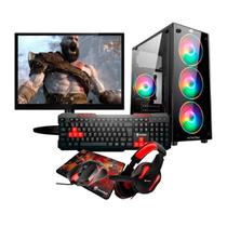 PC Gamer Completo Intel Core i5 Memoria Ram 16GB Placa de Video 4GB SSD 240GB Monitor HDMI Kit Gamer