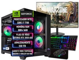 PC Gamer Completo Intel Core i7 7ºGeração RAM DDR4 16GB SSD 1TB RTX 3050 6GB ADVANCEDTECH