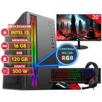 Pc Gamer Completo Intel I5 16gb Ssd 120gb Com Monitor