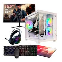 Pc gamer completo intel i7-12700f 16gb 3200mhz (rx 6600 8gb) ssd 480gb m.2, 500w 80 plus, monitor 24" 165hz, neologic, water cooler 240mm - nli87542