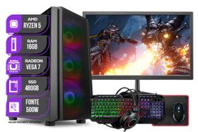 PC Gamer Completo Mancer, AMD Ryzen 5 4600G, Vega 7, 16GB DDR4, SSD 480GB, Fonte 500W 80 Plus
