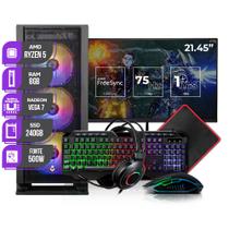 PC Gamer Completo Mancer, AMD Ryzen 5 4600G, Vega 7, 8GB DDR4, SSD 240GB, Fonte 500W 80 Plus + WIFI