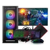 PC Gamer Completo Mancer, Intel i7, RX 580 8GB, 16GB DE RAM, SSD 480GB, Combo de Periféricos + Monitor 21