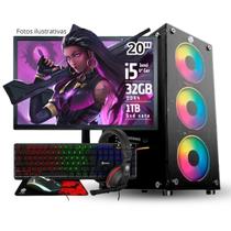 PC Gamer Completo PC Master Core i5 6ª ger 32gb ddr4 1tb ssd sata monitor de 20