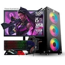 PC Gamer Completo PC Master Core i5 6ª ger 32gb ddr4 512gb ssd sata monitor de 20