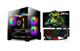 PC Gamer Completo Potente AMD Ryzen 5 5500 Placa de Vídeo RTX 5060 8GB Memória 16GB DDR4 SSD 480GB