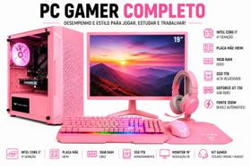 Pc Gamer Completo Rosa I7 16gb Ssd 1tb Placa De Video 4gb