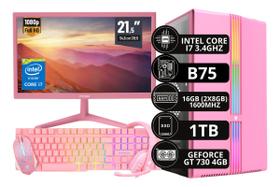 Pc Gamer Completo Rosa I7 16gb Ssd 1tb Placa De Video 4gb