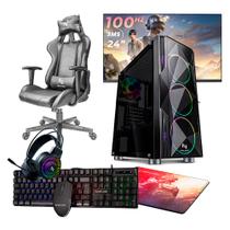 Pc gamer completo ryzen 5 5600gt, 16gb 3200mhz (radeon vega 7), ssd 480gb, 500w 80 plus, monitor 24" 100hz, gabinete com 3 fans, cadeira - nli87589