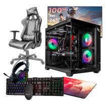 Pc gamer completo ryzen 5 5600gt, 16gb 3200mhz (radeon vega 7), ssd 480gb m.2, 500w 80 plus, monitor 24" 100hz, cadeira - nli87597