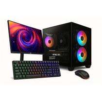 PC Gamer Completo Skill Apex Series, AMD Ryzen 5 5500, Geforce RTX 3050, 16GB DDR4, SSD 256GB M.2, Monitor LED 24" 180Hz, Preto SAS019