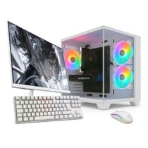 PC Gamer Completo Skill Apex Series, AMD Ryzen 5 5500, Geforce RTX 3050, 16GB DDR4, SSD 512GB M.2, Monitor LED 24" 180Hz, Branco SAS023