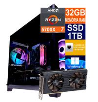 Pc Gamer Computador Cpu Ryzen 7 5700X / SSD 1TB M2 NVME / 32gb Memória Ram DDR4 / Rtx 3060 12gb