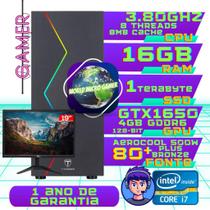 PC Gamer Core i7 3.8Ghz, 16GB RAM, SSD 1 TB, GTX1650 4GB, Fonte 500W, Monitor 19' VXPRO - World Micro GAMER