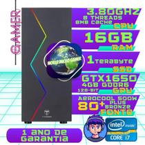 PC Gamer Core i7 3.8Ghz, 16GB RAM, SSD 1 TERABYTE, GTX1650 4GB, Fonte 500W 80+Plus Bronze (pronto p/ uso) - World Micro GAMER