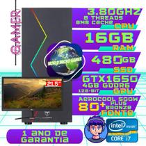 PC Gamer Core i7 3.8Ghz, 16GB RAM, SSD 480GB, GTX1650 4GB, Fonte 500W, Monitor 21'5 VXPRO - World Micro GAMER