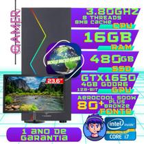 PC Gamer Core i7 3.8Ghz, 16GB RAM, SSD 480GB, GTX1650 4GB, Fonte 500W, Monitor 23'6 VXPRO