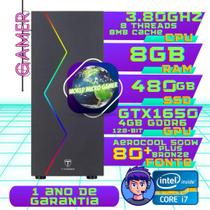 PC Gamer Core i7 3.8Ghz, 8GB RAM, SSD 480GB, GTX1650 4GB, Fonte 500W 80+Plus Bronze (pronto p/ uso) - World Micro GAMER