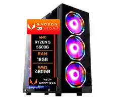 PC Gamer CPU Amd ryzen 5 5600G Radeon Vega 7 Graphics 16GB DDR4 SSD 480GB - Fonte 500w - MJB Tech