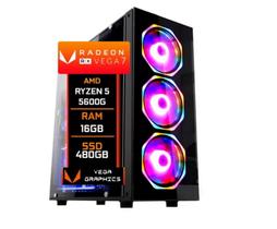 PC Gamer CPU Amd Ryzen 5 5600G Radeon Vega 7 Graphics 16GB DDR4 SSD 480GB - Fonte 500w - MJB Tech
