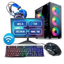 Pc Gamer Cpu Completo I5 8gb Ssd 240gb Monitor 19 Kit Gamer - Mrp Informatica