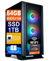 Pc Gamer Cpu Ryzen 5 5600g / Ssd 1tb / 64gb Memória Ram - Tech Power Shop