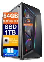 Pc Gamer Cpu Ryzen 5 5600g / Ssd 1tb / 64gb Memória Ram - TECH POWER SHOP