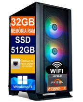 Pc Gamer Cpu Ryzen 7 5700g / Ssd 512gb M2, 32gb Memória Ddr4 - Tech Power Shop