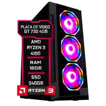 PC Gamer Fácil AMD Ryzen 3 4100 3.8GHZ 16GB DDR4 3000MHz GT 730 4GB SSD 240GB - Fonte 500w