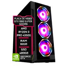 PC Gamer Fácil AMD Ryzen 3 PRO 4350G 3.8GHZ 16GB DDR4 3000MHz GTX 1660 SUPER 6GB SSD 480GB - Fonte 500w