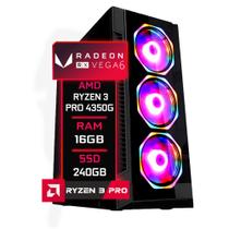 PC Gamer Fácil AMD Ryzen 3 PRO 4350G 3.8GHZ 16GB DDR4 3000MHz Radeon VEGA 6 SSD 240GB - Fonte 500w