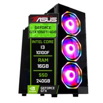 PC Gamer Fácil Asus Intel Core i3 10100f (Décima geração) 16GB DDR4 3000MHz GTX 1050ti 4GB SSD 240GB Fonte 500W