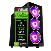 PC Gamer Fácil by Asus Intel Core i3 10100f (Décima geração) 16GB DDR4 3000MHz GTX 1650 4GB SSD 240GB Fonte 500W - Fácil Computadores