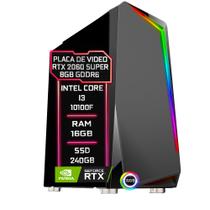 PC Gamer Fácil Intel Core i3 10100F (10ª Geração) 16GB DDR4 3000MHz RTX 2060 Super 8GB SSD 240GB - Fonte 750w - Fácil Computadores
