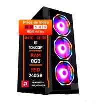 PC Gamer Fácil Intel Core i5 10400f (10ª Geração) 8GB DDR4 3000MHz AMD RX 580 8GB SSD 240GB - Fonte 750w