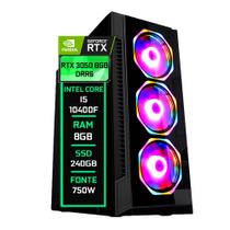 PC Gamer Fácil Intel core I5 10400F ( 10ª Geração) 8GB DDR4 3000MHz RTX 3050 8GB GDDR6 SSD 240GB - Fonte 750w