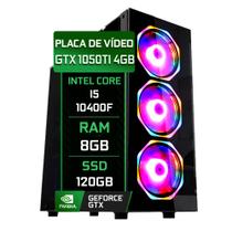 PC Gamer Fácil Intel Core i5 10400f (Décima geração) 8GB DDR4 3000MHz GTX 1050ti 4GB SSD 120GB Fonte 500W