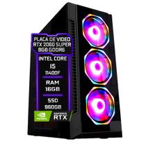 PC Gamer Fácil Intel Core i5 11400F (11ª Geração) 16GB DDR4 3000MHz RTX 2060 Super 8GB SSD 960GB - Fonte 750w - Fácil Computadores