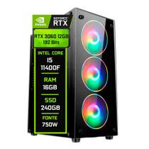 PC Gamer Fácil Intel Core I5 11400F (11ª GERAÇÃO ) 16GB DDR4 RTX 3060 12GB SSD 240GB - Fonte 750w PC Gamer Fácil Intel Core I5 11400F (11ª GERAÇÃO ) 16GB DDR4 RTX 3060 12GB SSD 240GB - Fonte 750w